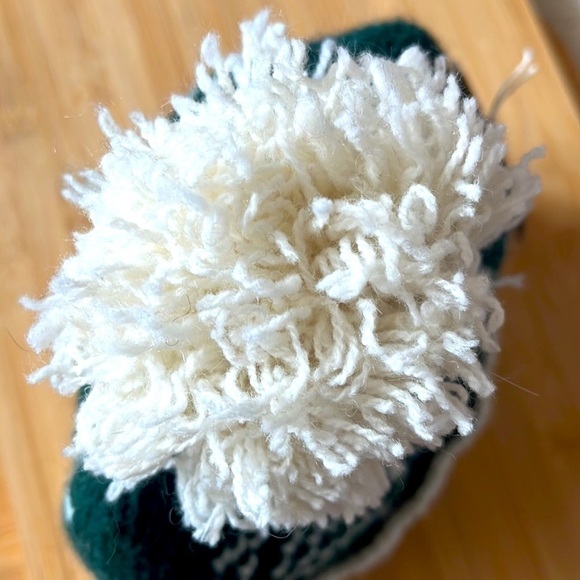 Brand New Patagonia Women's Snowbelle Beanie Wool Pom Hat Evergreen Flakes - Picture 13 of 14